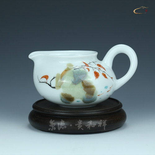 京德贵和祥窑变红叶茶海手绘陶瓷
