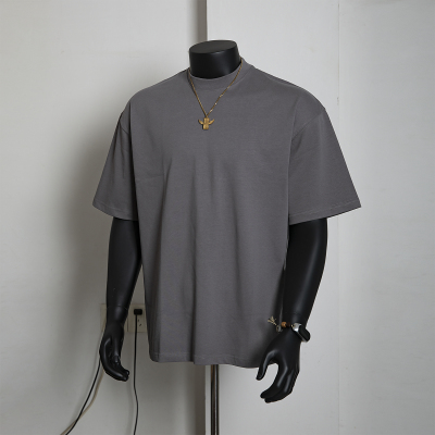 宽松夏季纯棉小领口短袖t恤boxy