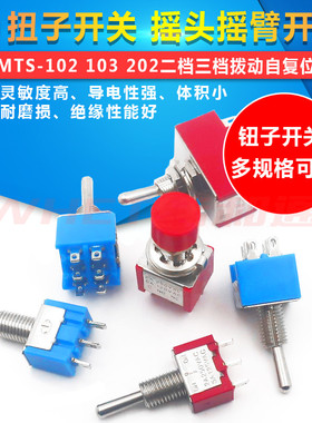 钮子开关扭摇头摇臂开关MTS-102 103 202二档三档拨动自复位开关