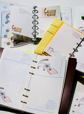 别管手帐本 活页第二期a6per彩色a7素材手账m5tn替芯120g书写纸猫