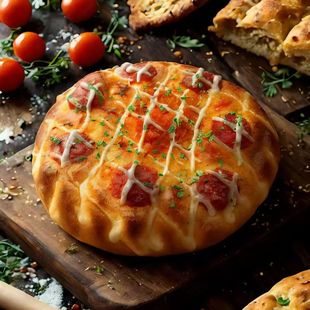 千焙优肉松披萨面包早餐代餐饱腹充饥办公室休闲零食品整箱装解馋