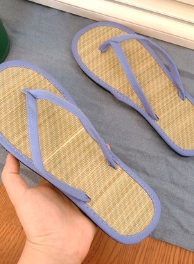 【天然藤草】凉拖鞋夏居家用防臭脚竹编草鞋女平底人字拖凉席LA06