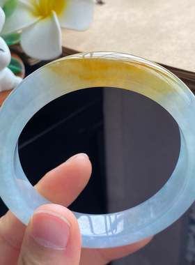 1.26批13609号57.1-12.9-8.8冰黄果冻镯！明艳灿烂又浪漫温柔！