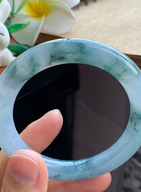 4.15批3114号52.2-9.5-9.4圆条！水墨飘花镯！浓翠叠嶂！