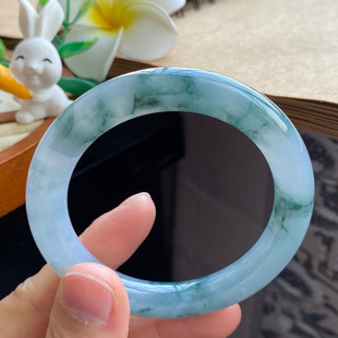 浓翠叠嶂 3.24批925号52.2 水墨飘花镯 9.4圆条 9.5