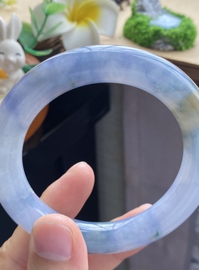 1.20批13368号，53.4-10.8-10.7蓝紫色飘花圆条！油画意境镯！