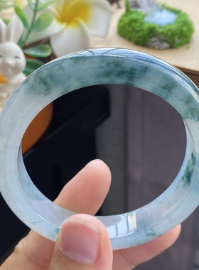 4.2批2595号54.7-12.8-8.4冰飘花手镯！深邃的蓝绿色！