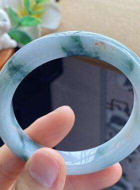 9.11批10422号51.8-11-8水墨丹青飘花镯！翡翠手镯