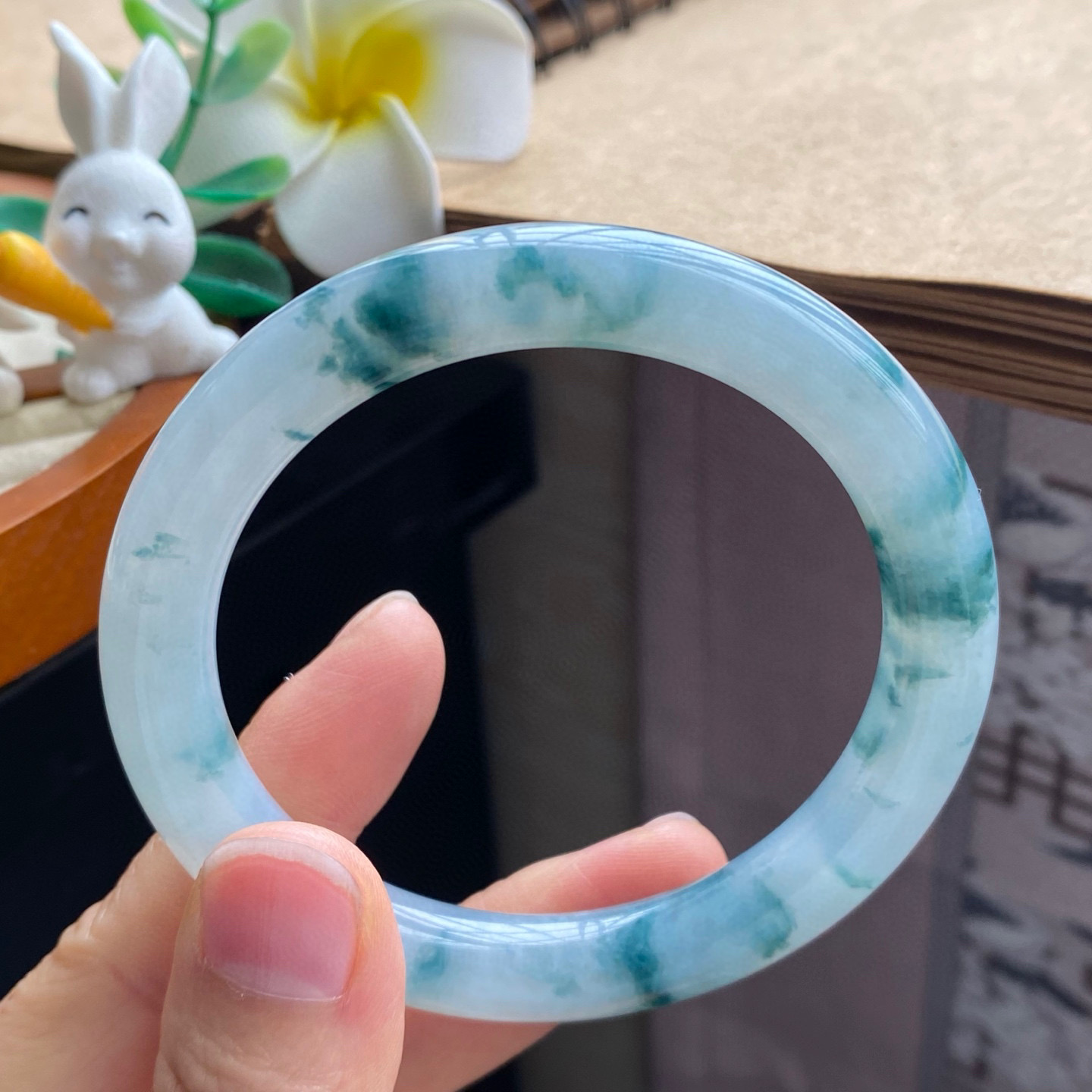 2.5批287号57-9.8-9.2！水墨丹青飘花镯！似青山翠影！