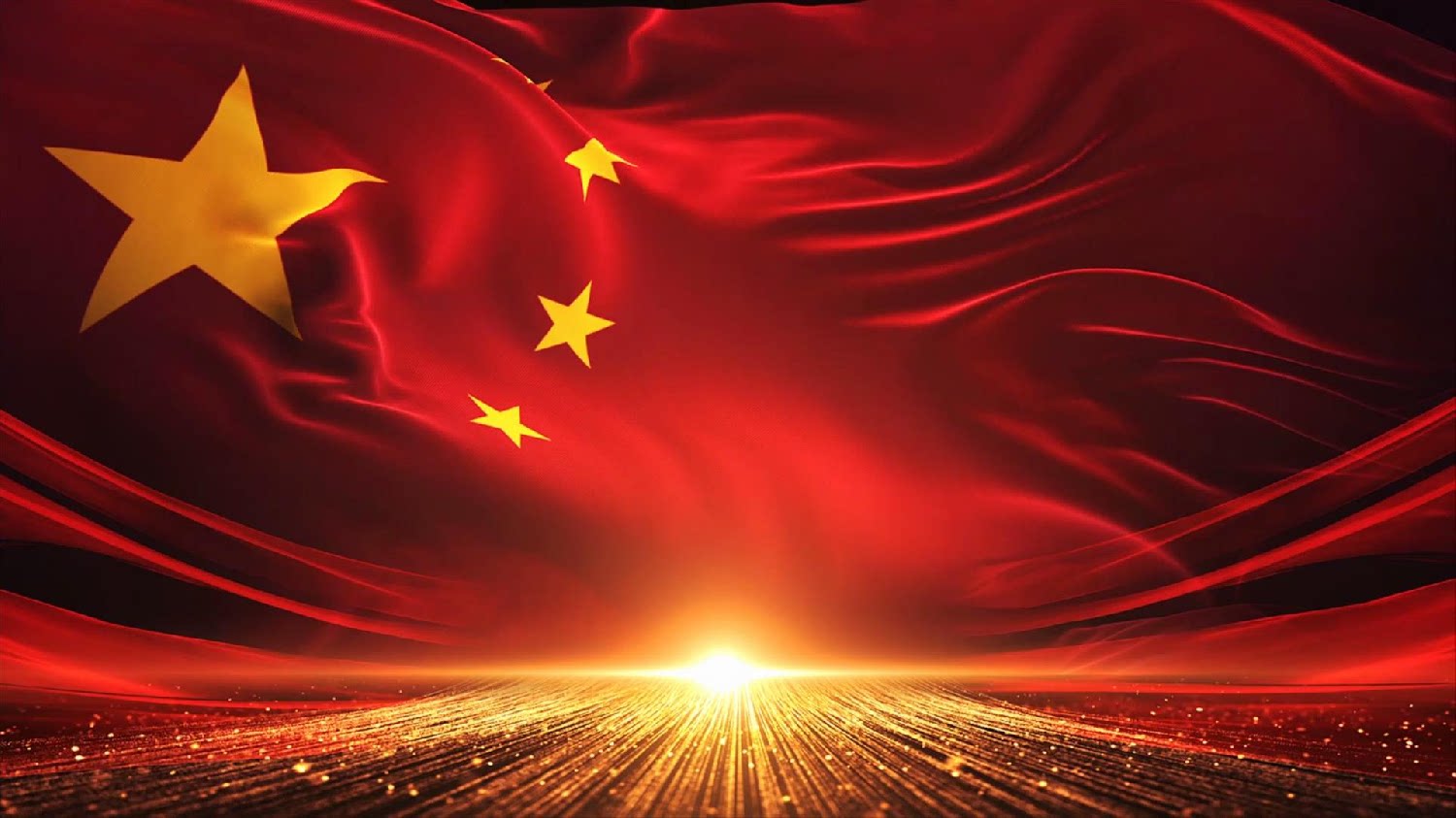 五星红旗飘扬 红旗颂 宣誓 加长版5分7秒 七一led动态视频ppt背景