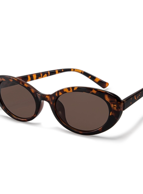 美式复古椭圆形墨镜女甜酷辣妹