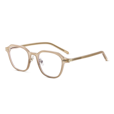 日系温柔风奶茶色女生专业眼睛框