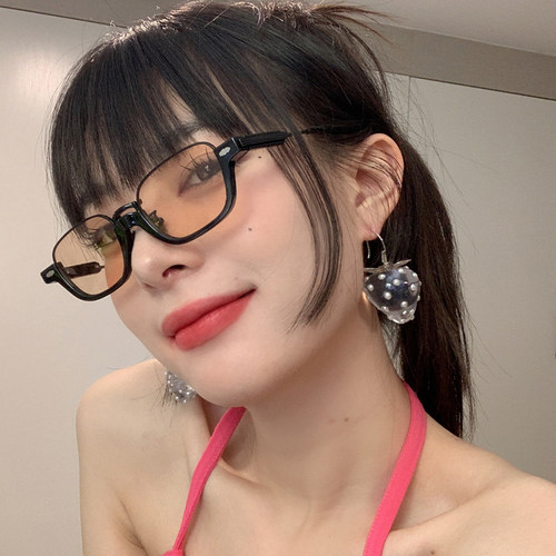 复古港式茶色半框墨镜gm欧美风
