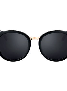 黑色圆框墨镜女大脸防晒百搭