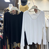 新款 韩版 时尚 VIVA2024秋季 设计感宽松显瘦轻熟风交叉气质长袖 T恤