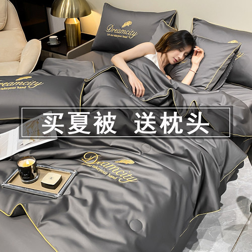 冰丝夏被四件套加枕芯夏季凉感丝滑裸睡夏凉被单双人空调被子被芯
