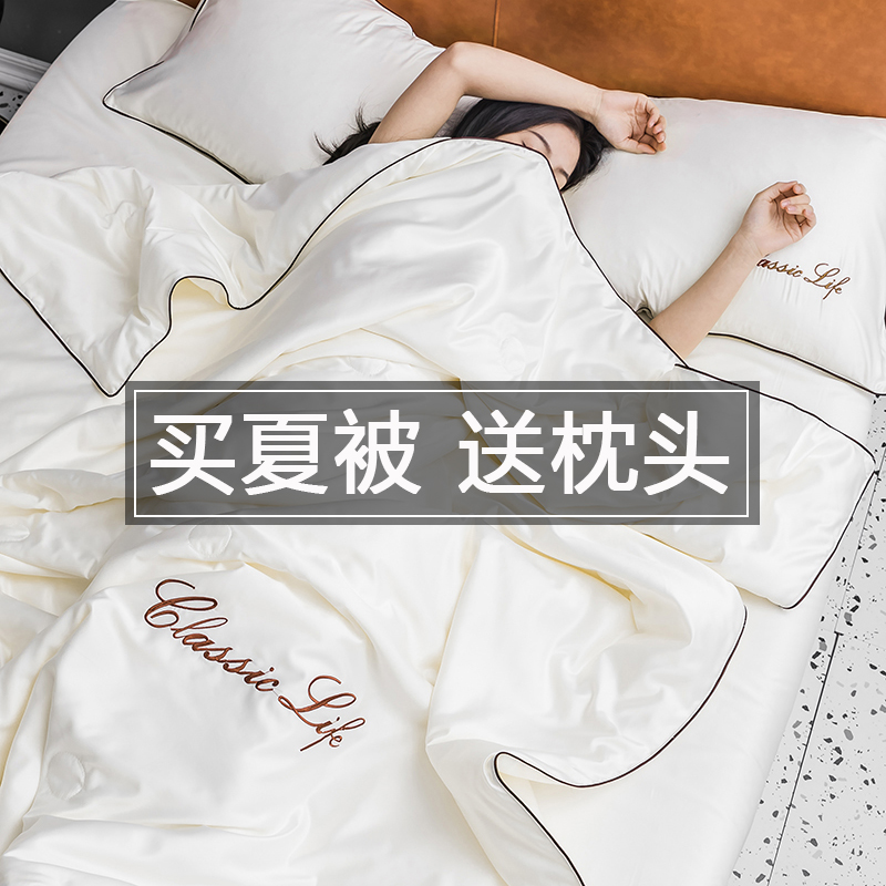 可水洗夏被冰丝空调被夏凉被床单四件套加枕芯六件套夏季薄被子芯