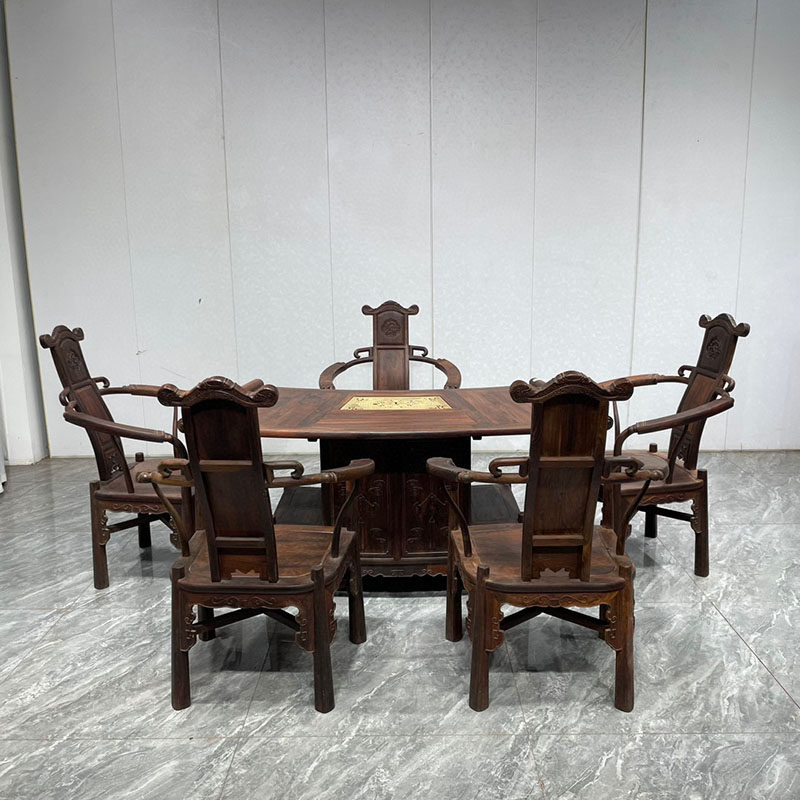 红木家具大红酸枝卷书扇形茶桌茶台全实木新中式茶几茶桌椅组合,住宅家具,红木茶桌/茶台,淘宝优惠券,粉丝福利购,淘宝优惠卷