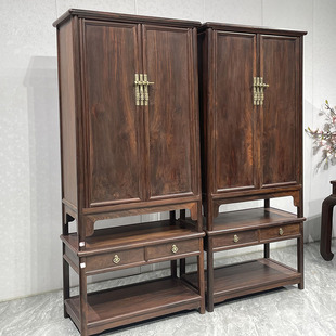 古典中式红木家具大红酸枝圆角柜明式面条柜玄关储物茶水柜衣柜