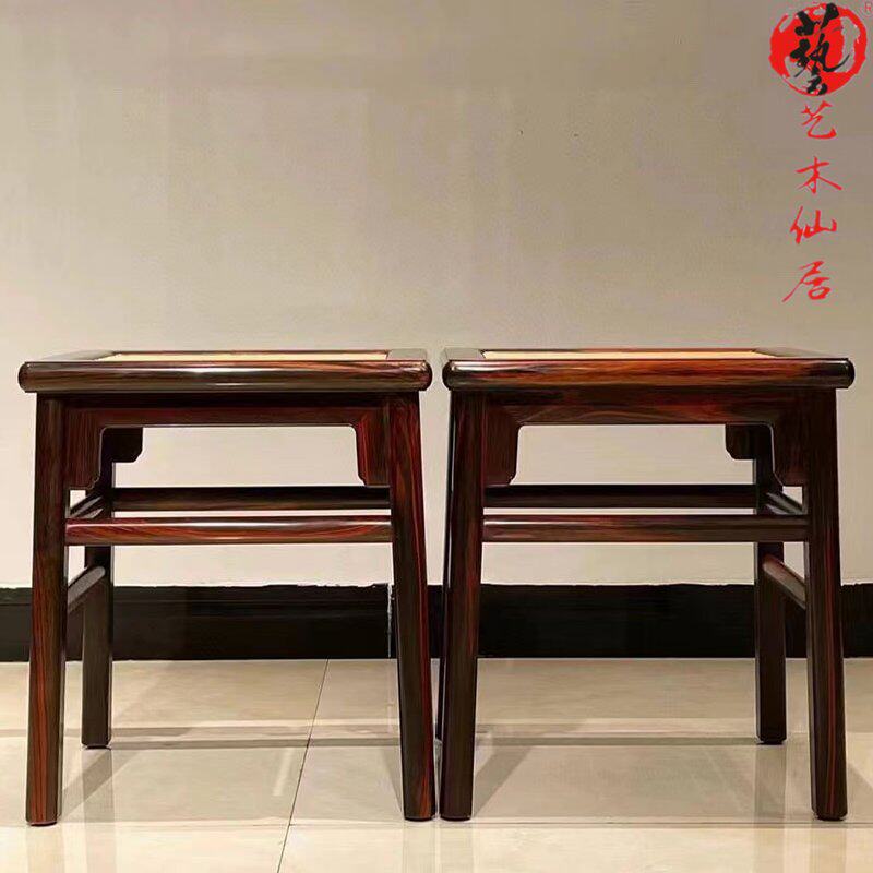 王世襄款红木无束腰软屉长方形大红酸枝矮凳休闲凳小方凳明式家具