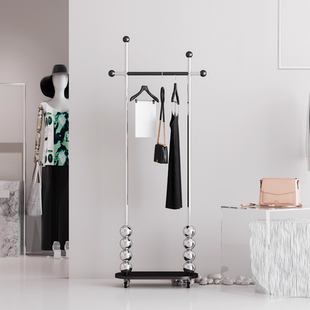 店专用货架移动挂衣架带轮 衣架女装 服装 店展示架陈列不锈钢落地式