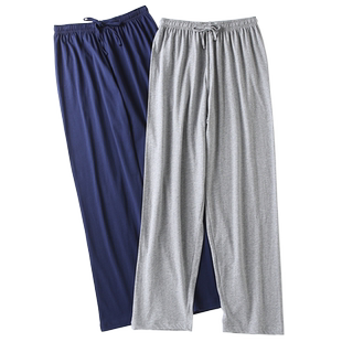 萱泽青少年成人大码家居裤睡裤空调裤宽口系带夏季春秋季薄型汗布