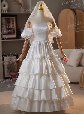 恋之辰法式复古古董轻婚纱宫廷风新娘结婚2025新款写真影楼晚礼服