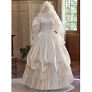 礼服女 重工轻婚纱轻奢影楼宫廷带泡泡袖 法式 出门缎面复古2025新款