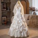 恋之辰法式 复古轻婚纱新娘结婚古董蕾丝生日派对写真摄影白色礼服