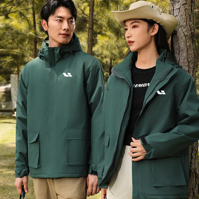 理想汽车棉衣工作服4S店员工装定制男女衣服墨绿色棉服冲锋衣外套