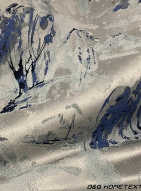 美式高端羊绒大提花沙发套面料别墅窗帘样板间窗帘抱枕等软装布料