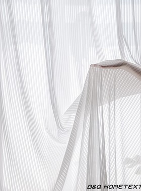 简约新款竖百叶纱帘网红窗帘白沙透光透人阳台飘窗白色薄纱窗纱