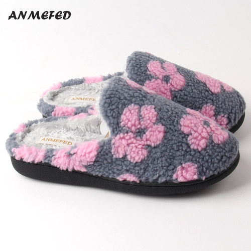棉拖鞋保暖大花朵居家时尚