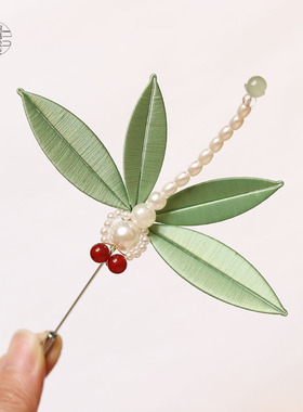 蜻蜓非遗缠花胸针材包diy入门级别沙龙团建活动饰品自制材料包