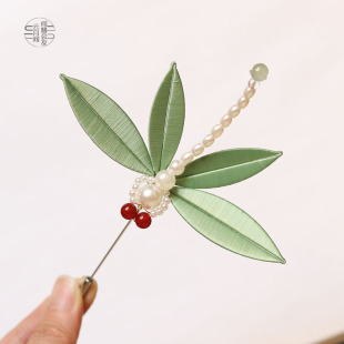 蜻蜓非遗缠花胸针材包diy入门级别沙龙团建活动饰品自制材料包