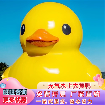 充气网红水上闭气大黄鸭大白鹅气模大型景点户外漂浮美陈卡通气模