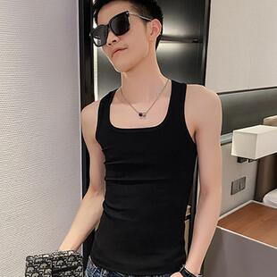 背心男款纯棉运动健身紧身跨栏无袖T恤健美训练二股筋吊带汗衫夏