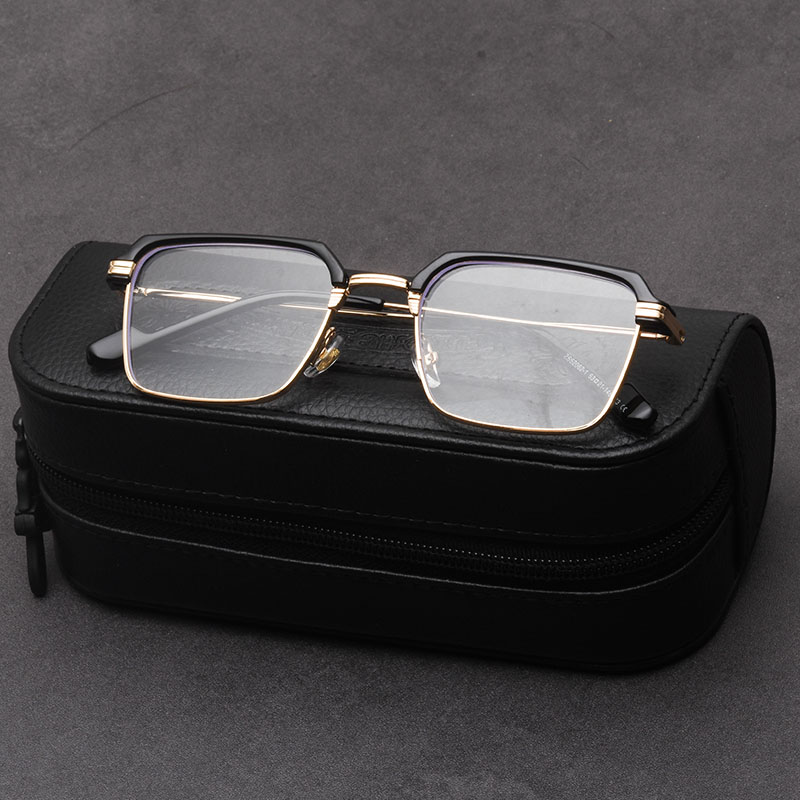 复古大方框眼镜眉毛半框斯文商务男镜框透明茶色女配近视防蓝光潮