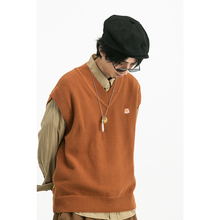 DAKYAM Woollen Sven Vest V领编织落肩马甲宽松针织无袖背心男潮