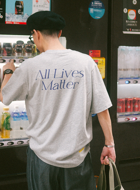 DAKYAM(达人)All Lives Matter 生命皆可贵文字印花圆领短袖TEE恤