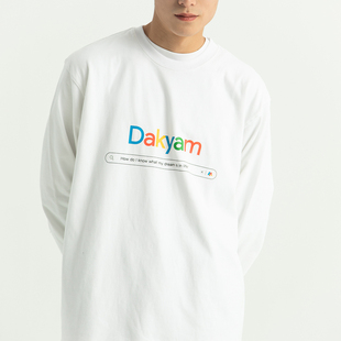 DAKYAM(达人) 恶搞搜索引擎LOGO印花230g全棉潮牌圆领宽松长袖T恤