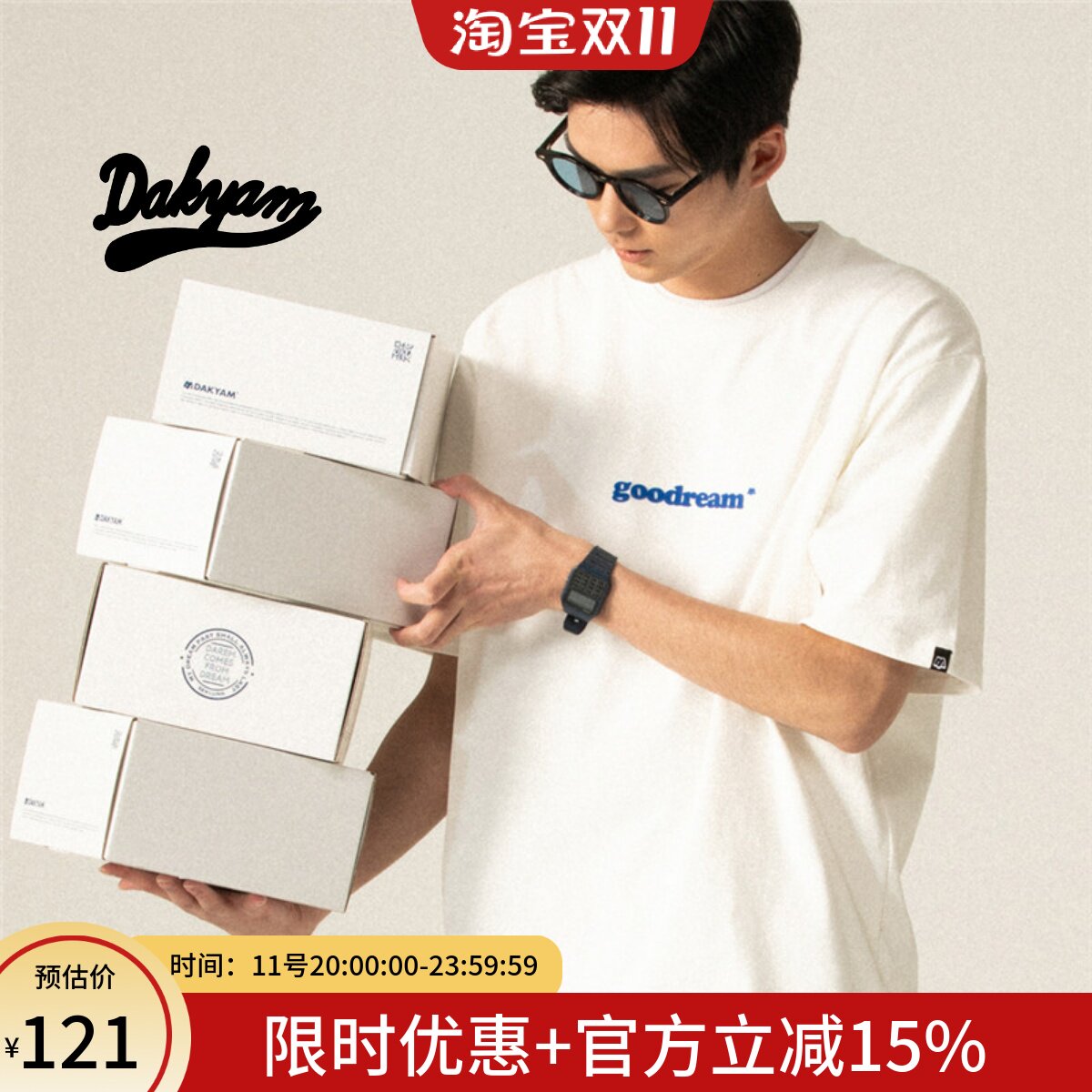 DAKYAM(达人)Go after Goodream 厚板印花重磅情侣纯棉短袖TEE恤