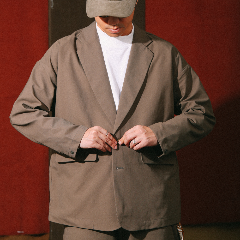 DAKYAM(达人)Twill Lounge Blazer 休闲高级感落肩斜纹仿西服外套