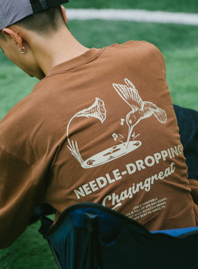 DAKYAM(达人) Dropping Needle 蜂鸟黑胶曼陀罗花印花长袖TEE恤