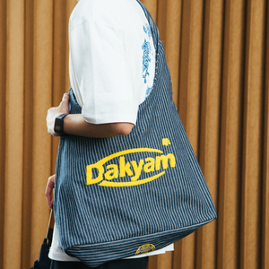 DAKYAM (达人)22SS 毛巾绣花绑带大容量托特包休闲刺绣潮牌单肩包