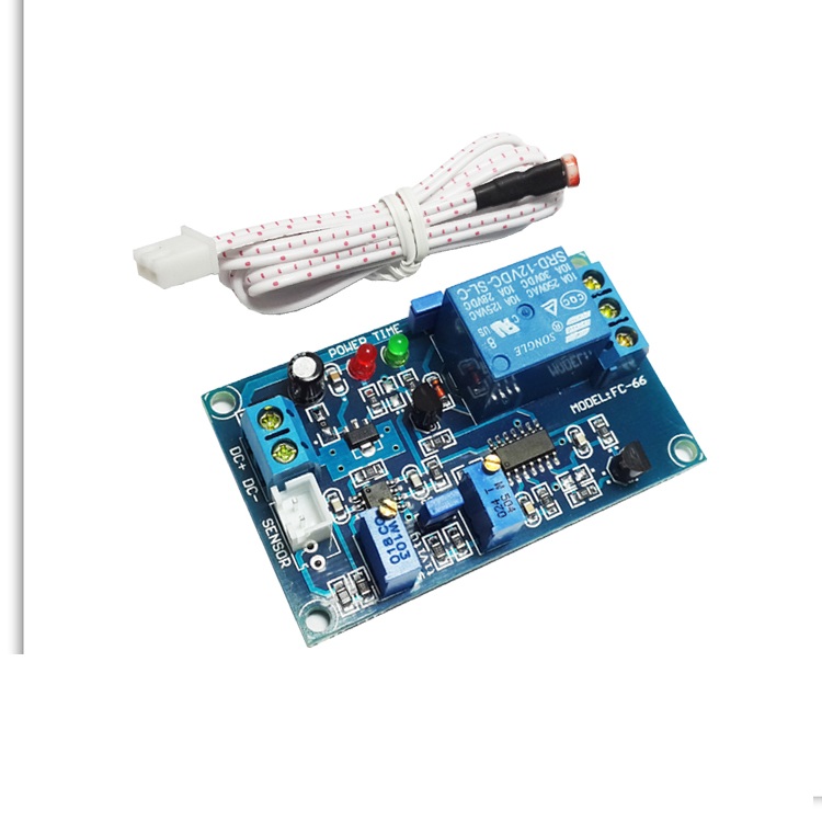 雨水/土壤湿度/光敏传感器继电器模块光控延时可调开关5V12V24V