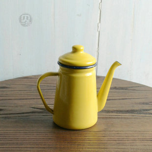 一米搪瓷、微瑕疵日式野田风纯色搪瓷咖啡壶油壶水壶珐琅壶合集