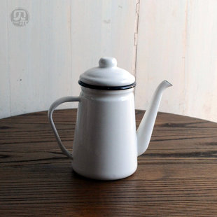 瑕疵更大的日式野田风各色加厚搪瓷咖啡壶 油壶 水壶 珐琅壶