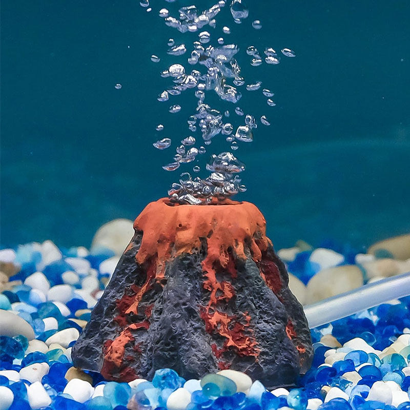 水族箱摆件装饰品气石增氧鱼缸造景火山数值工艺品懒人布景