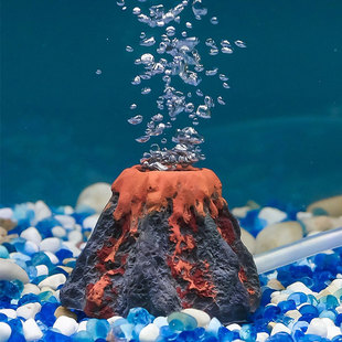 水族箱摆件装饰品气石增氧鱼缸造景火山数值工艺品懒人布景